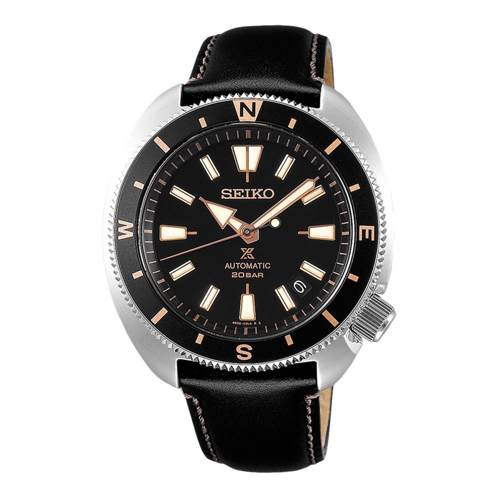 SEIKO ProspeX SRPG17K1 Black Automatic Watch Leather Diver’s 200m Tortoise Land