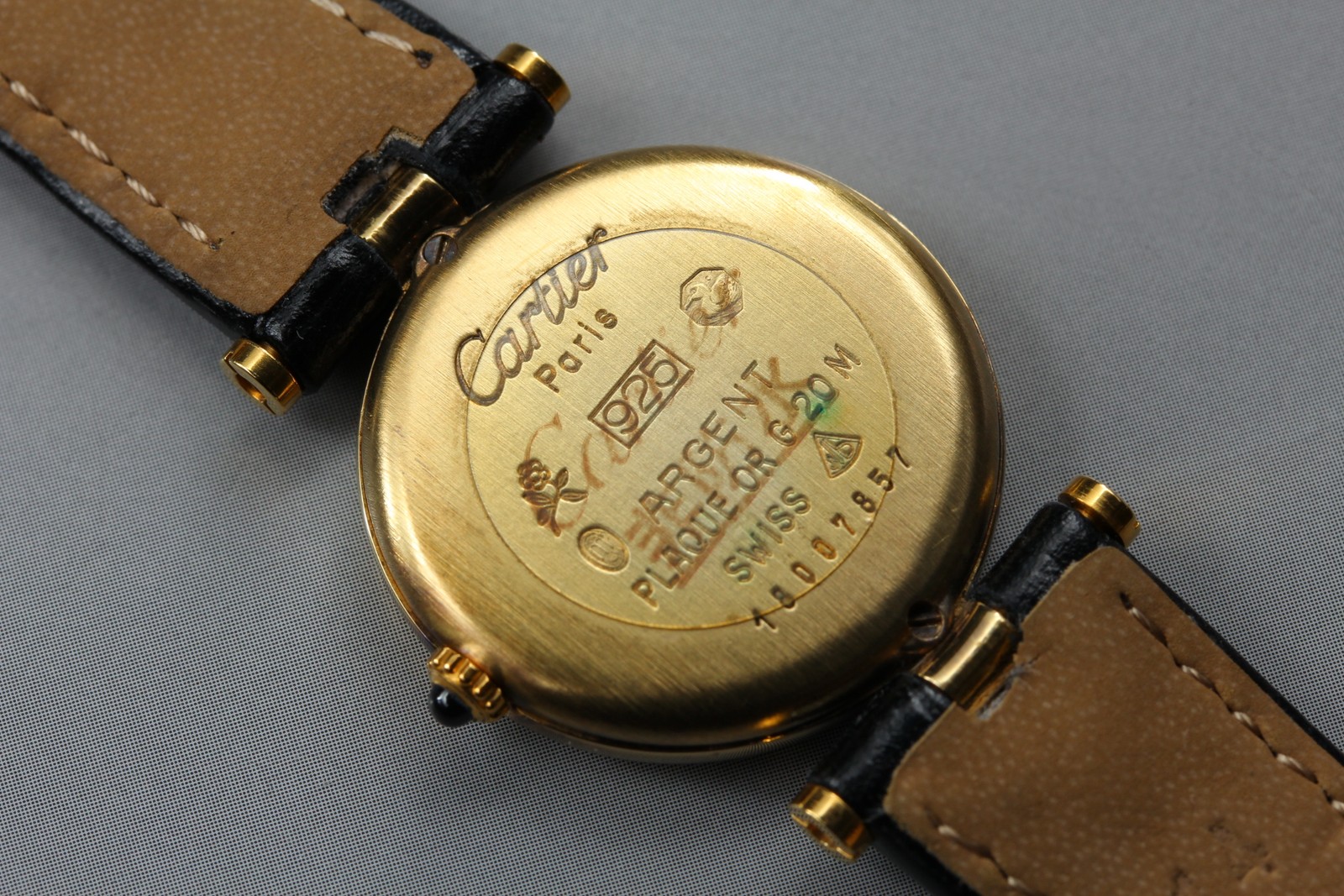 [Exc+5] Cartier Must de Vendome black dial 925 hallmark. From JAPAN