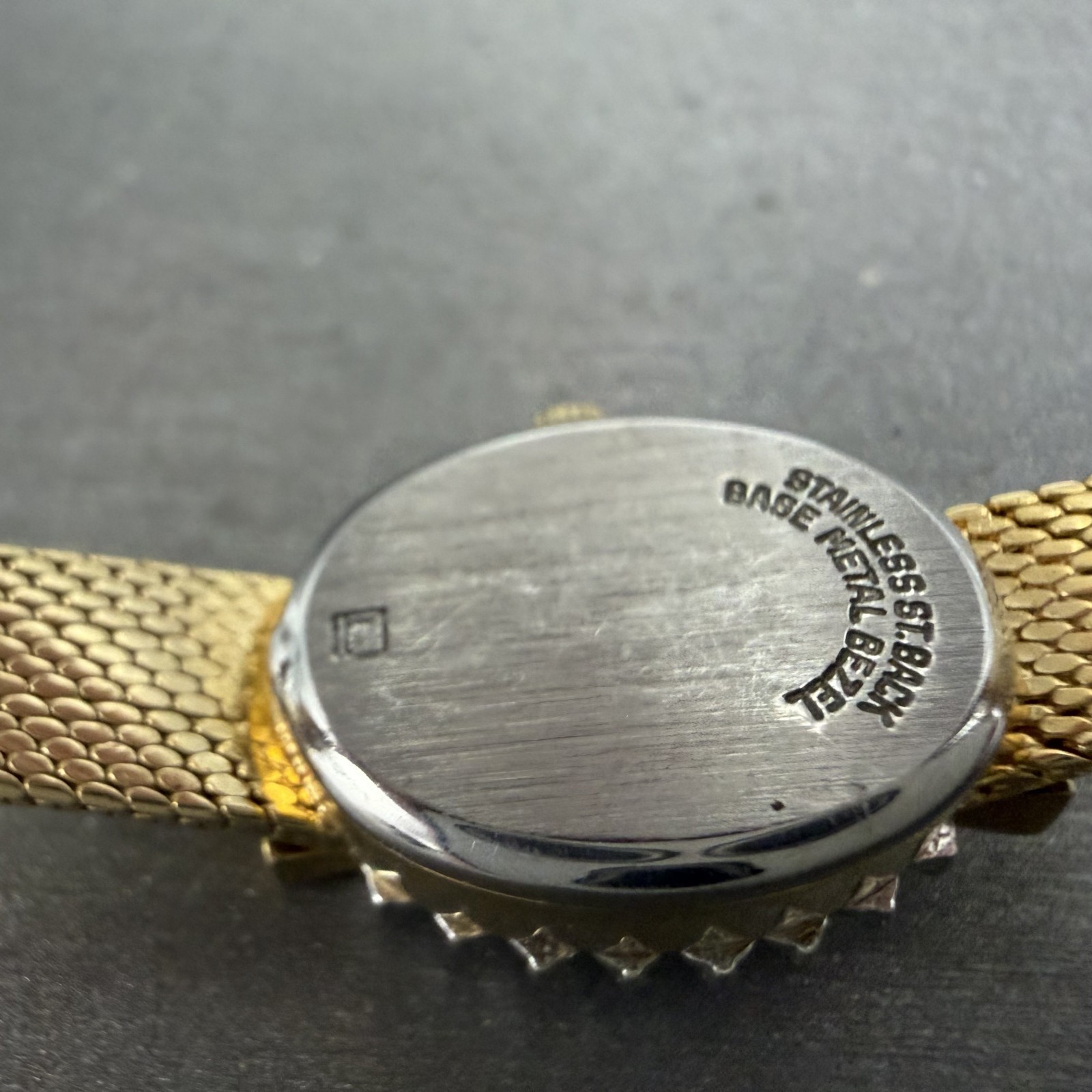 Armitron Deauville Diamond Watch Women 15mm Gold Dial Gold Ruby Oval New Battery