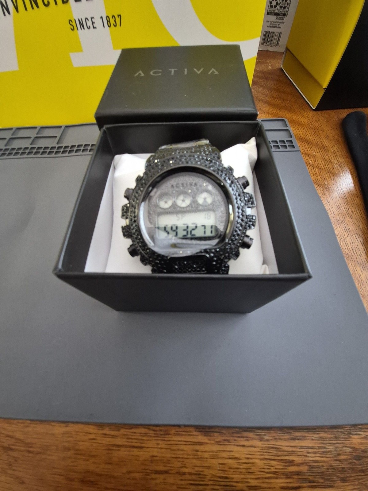 Invicta Activa Soluna ACW4019-007 Black Crystal Digital Unisex Watch 44.5mm