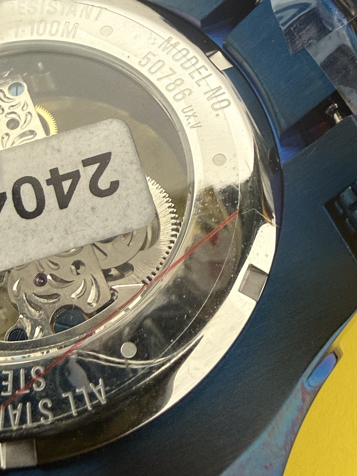 Invicta Bolt Phantom 53mm Automatic Skeleton Tachymeter Blue Steel 100M Box