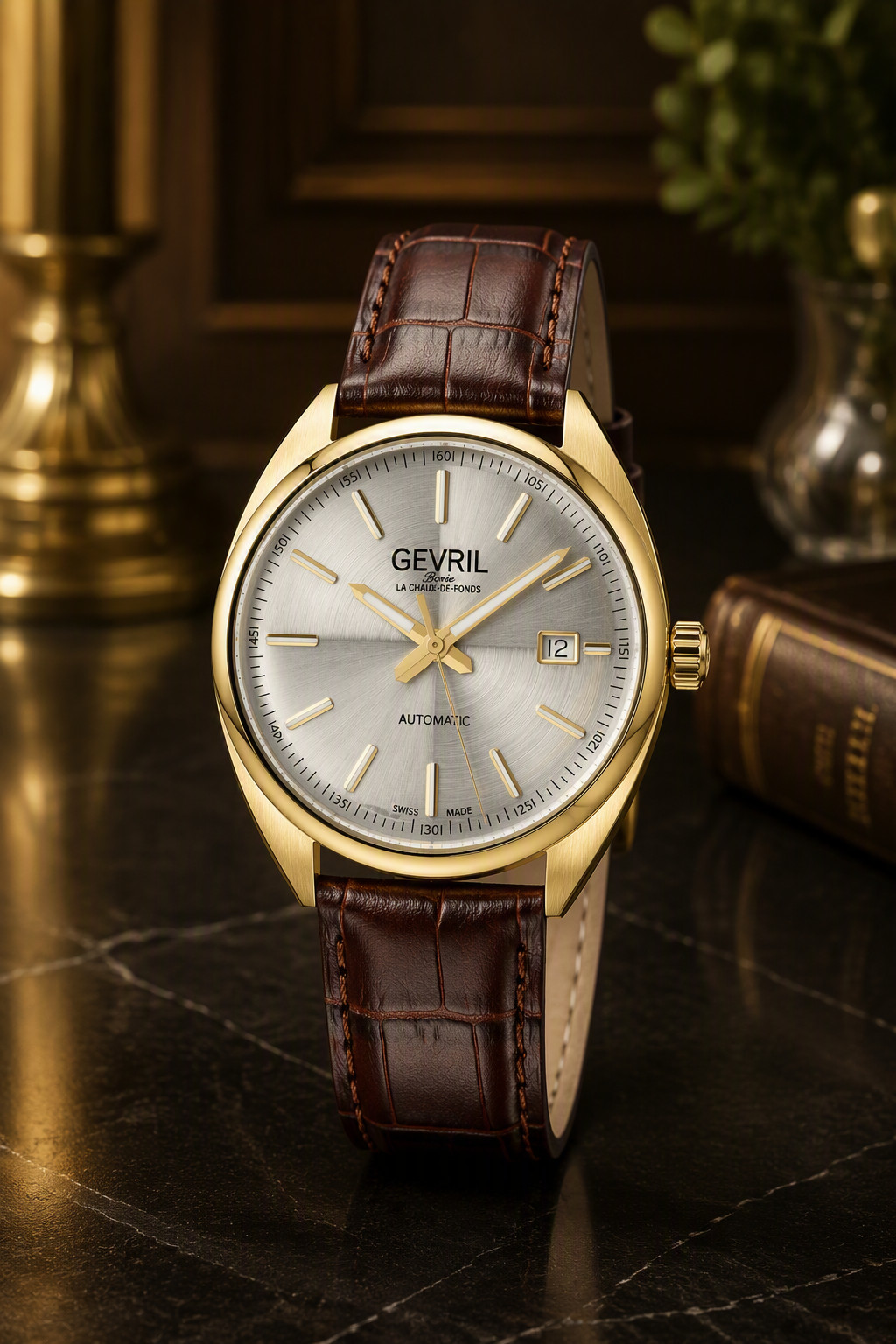 Gevril 48704A Men’s Five Points Swiss Automatic Watch 40mm