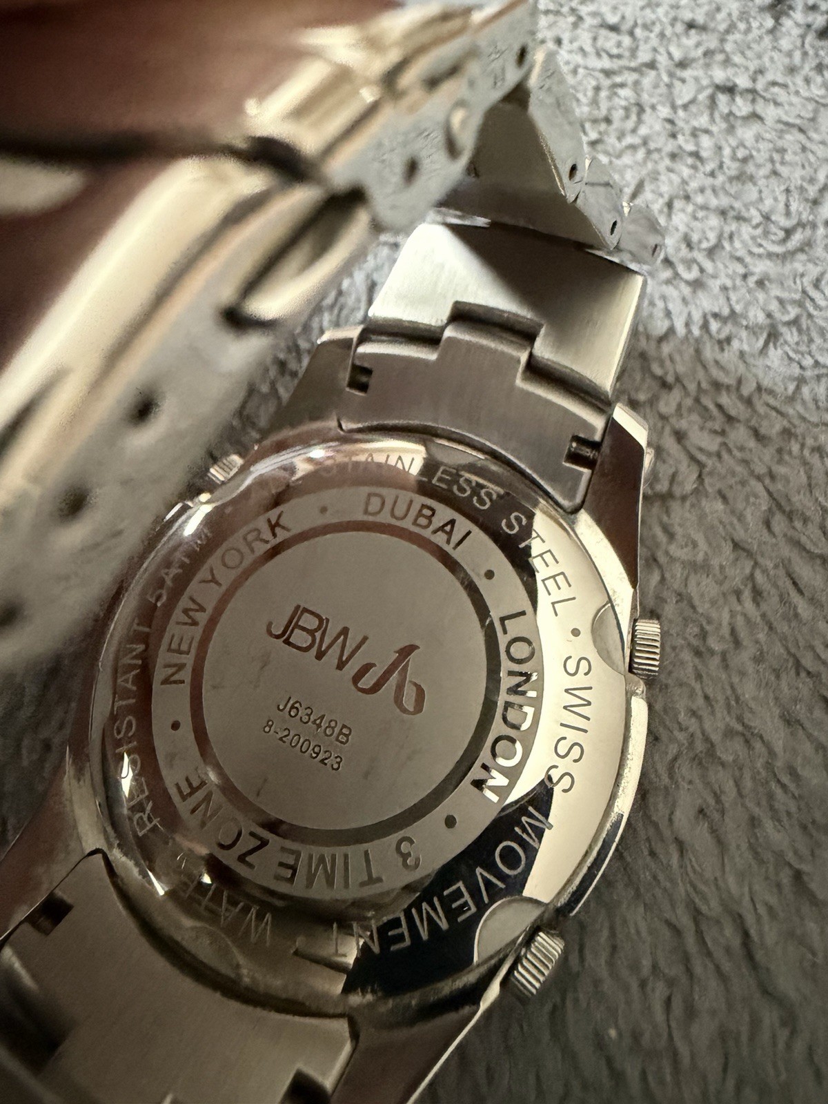 JBW J6348B Men’s Swiss Quartz Multi-Dial Stainless Steel Bracelet Watch 3 ATM