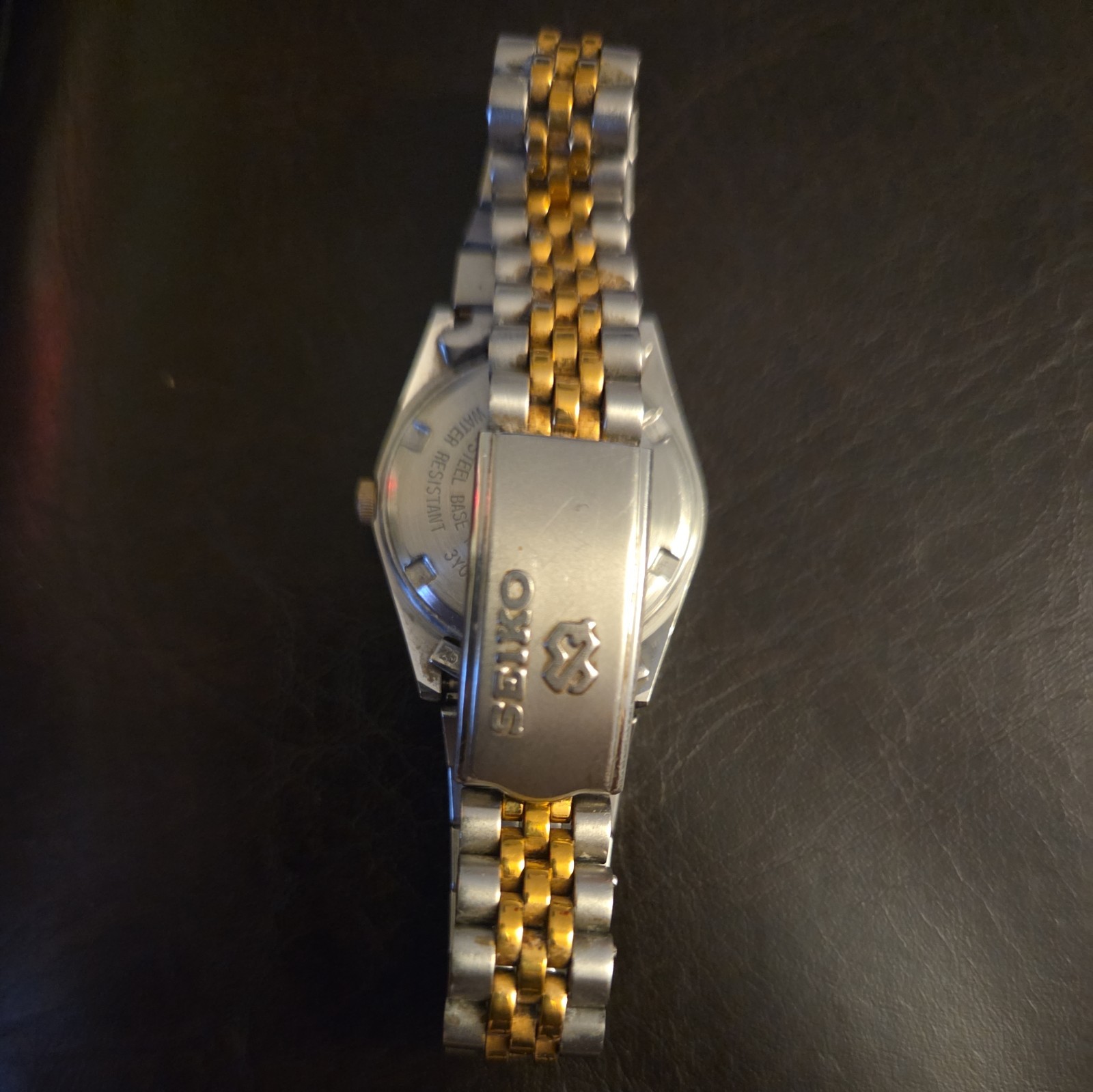 Seiko Womens Watch 23mm White Dial Two Tone Day Date New Battery