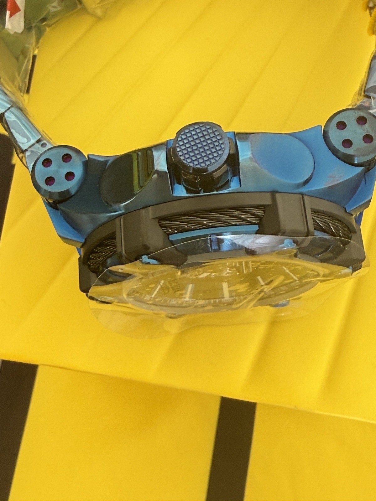 Invicta Bolt Phantom 53mm Automatic Skeleton Tachymeter Blue Steel 100M Box