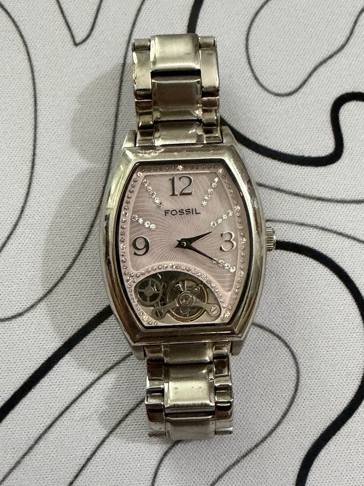 Fossil Twist Series Semi-Skeleton Model ME1022 Women’s Watch Stainless Steel ￼