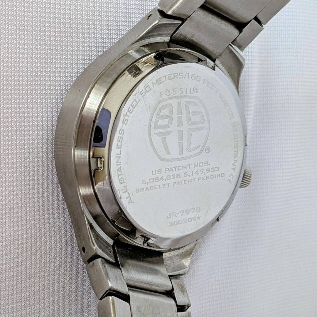 Fossil Big Tick Men’s Watch Blue Japanese Numerals Quartz Japan Rare 073769