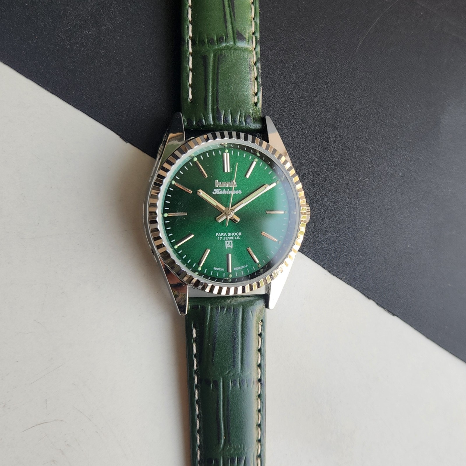 Vintage HMT Kohinoor Fluted Bezel Mechanical Hand Winding Wrist Watch A05