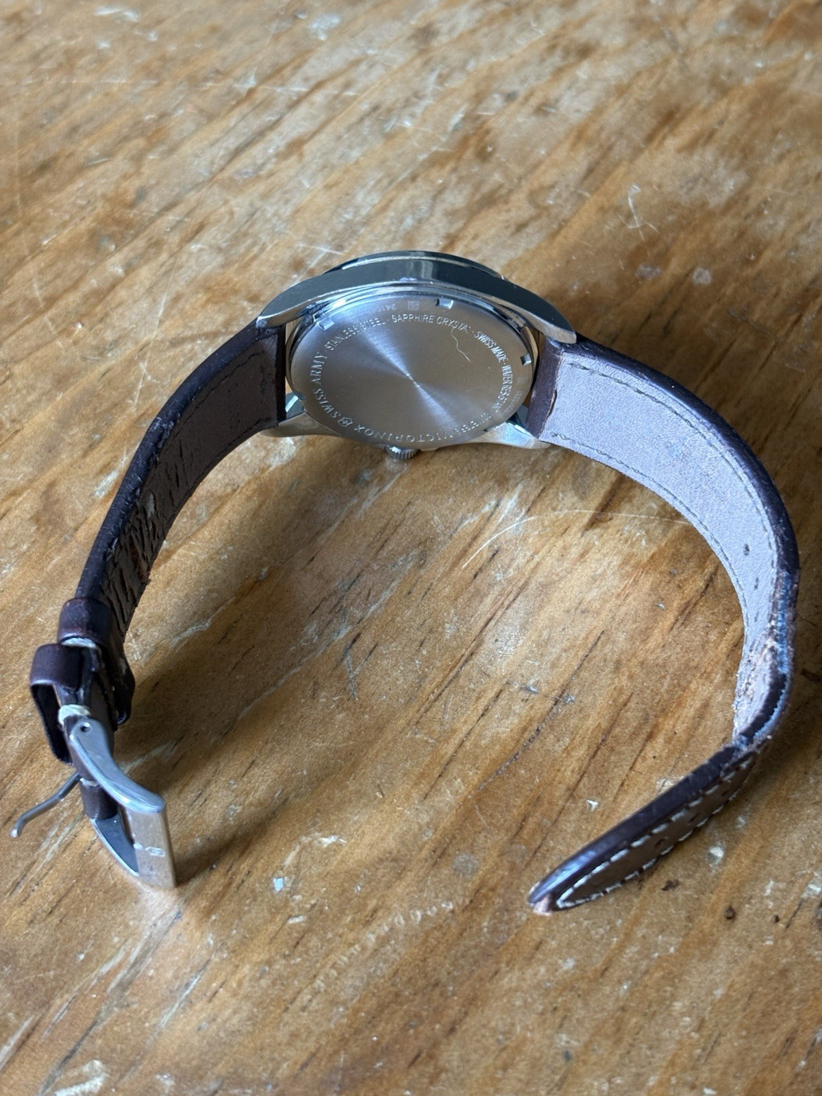Victorinox 40mm Stainless Case with Brown Leather Strap Swiss Army Men’s Watch