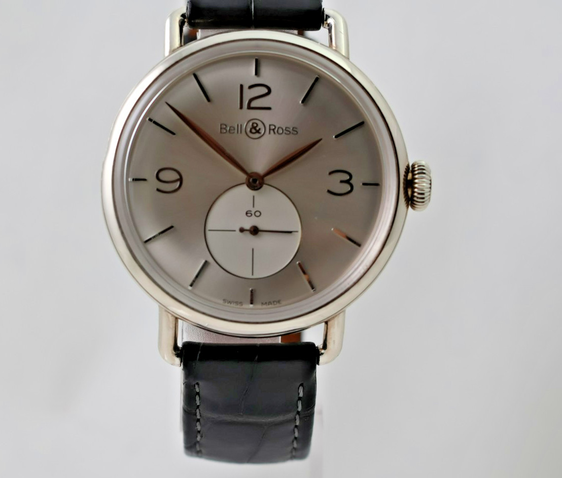 BELL & ROSS BRWW1 -70-AG 925 SILVER HAND WIND MANUAL WATCH ARGENTIUM SWISS
