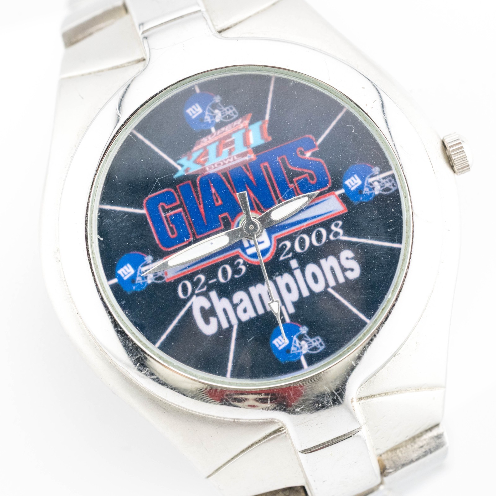 XLII Glants Champions Three-Hand Quartz Analog Men’s Watch Sz. 8″ New Battery