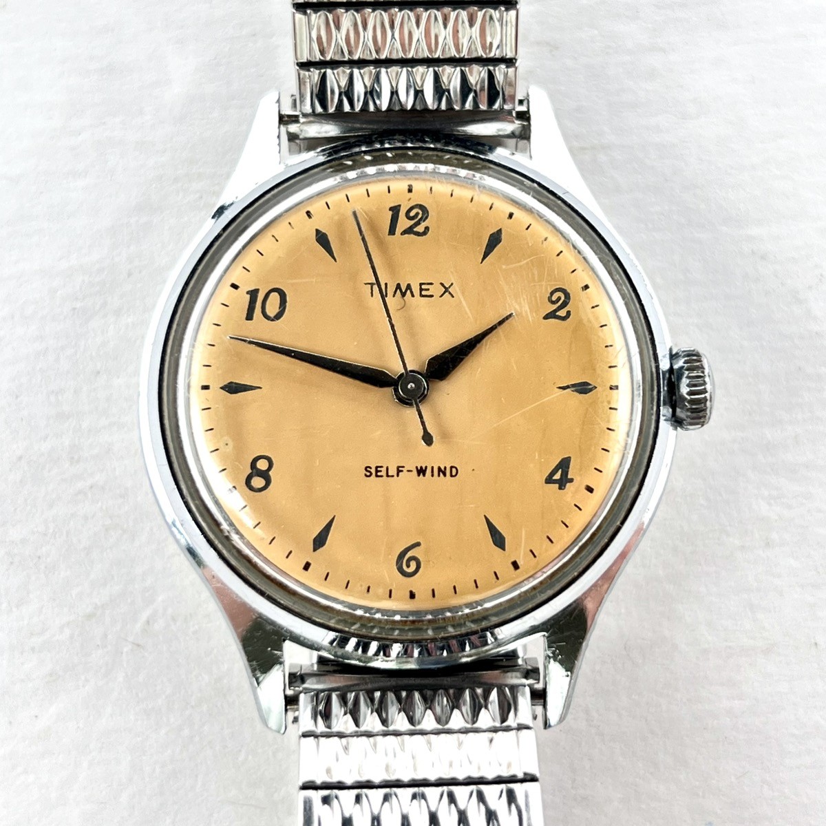 VTG TIMEX Self-Wind Shock Resistant Automatic Chrome Plate & Steel 37.5mm Watch