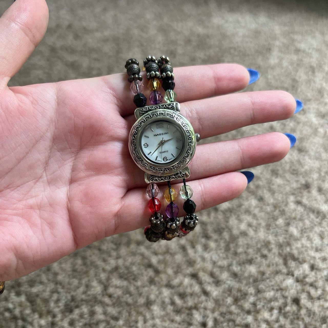 Massini Quartz Watch Bracelet Multicolor Bracelet Rare Vintage Flawed
