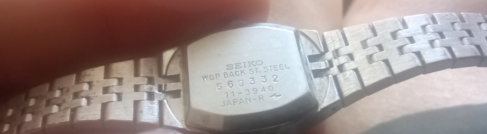 Seiko Vintage 1970s Manual Wind Watch Blue TV Dial Rectangle Face Japan 11-3349