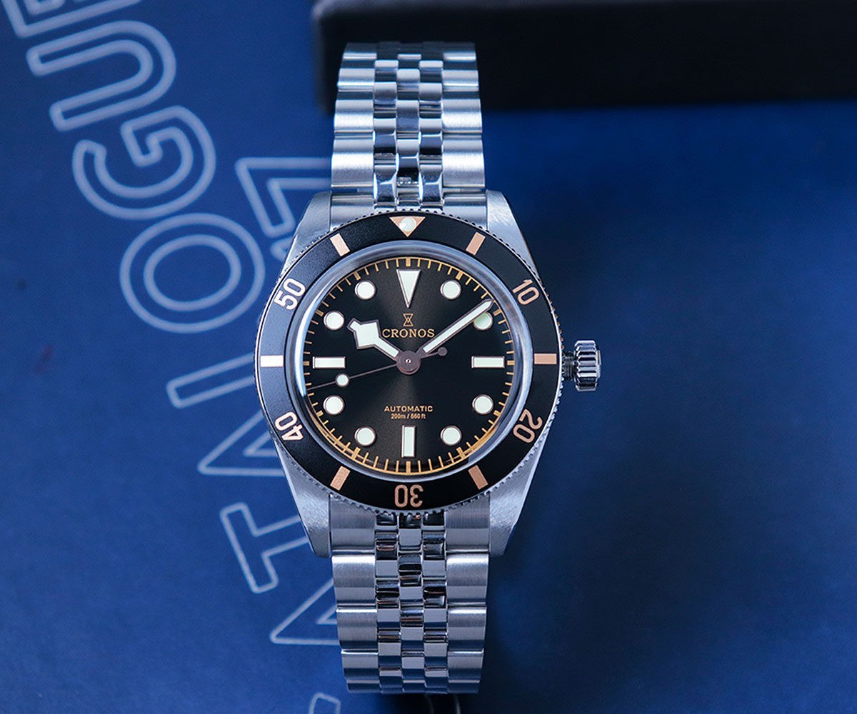 CRONOS Men Automatic Watch 39mm Mechanical Wristwatch Sapphire 20Bar PT5000