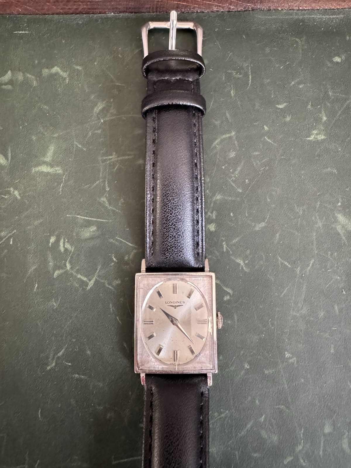 Longines Art Deco 1960s Tank Watch Gold Filled Silver Dial Runs Well Manual Wind