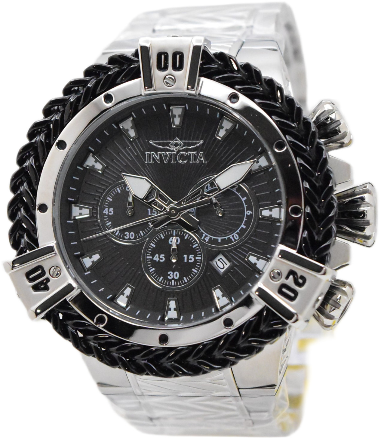 Invicta Bolt Herc Men’s Black Dial 54mm SS Chronograph Watch 48160