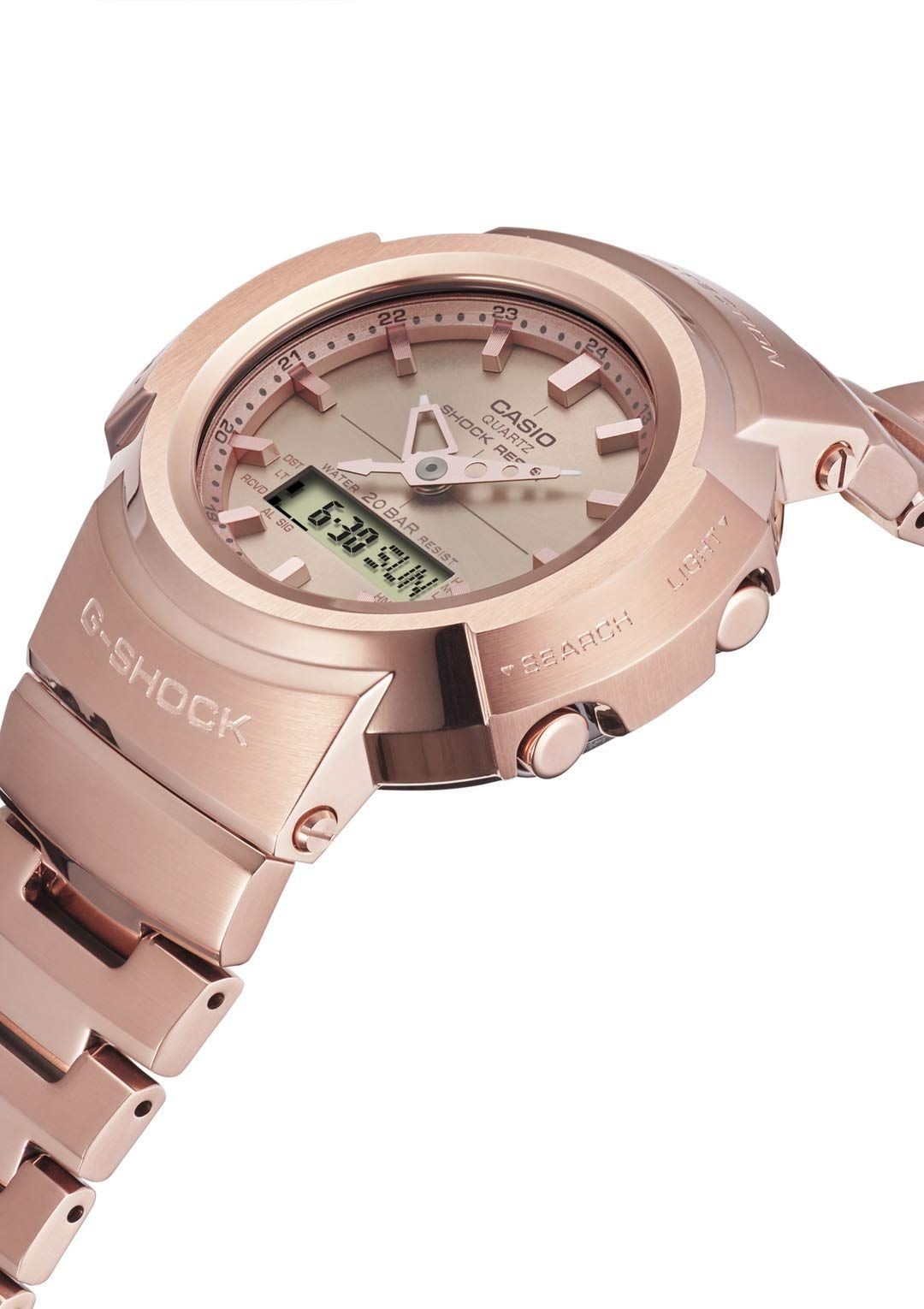 CASIO Wristwatch G SHOCK Full Metal Radio Solar AWM 500GD 4AJF Men s Gold