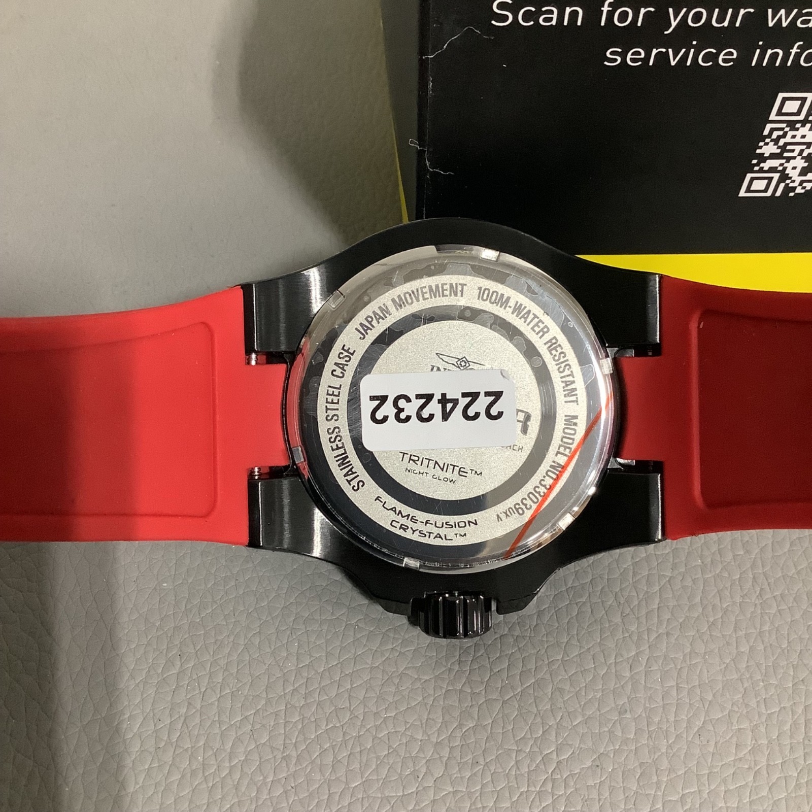 Invicta Aviator 33039 Quartz Watch 50mm Black/Red Silicone