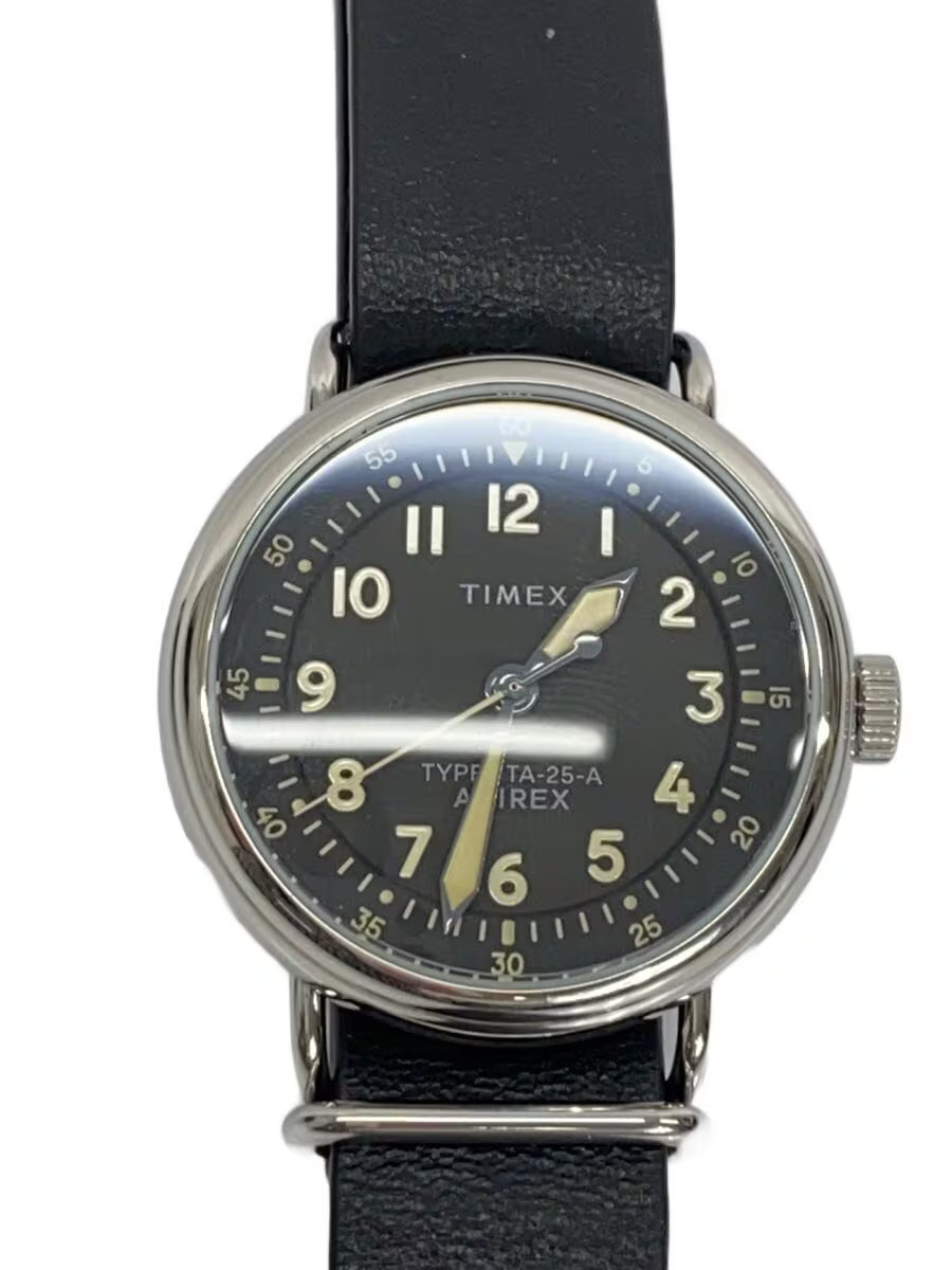 TIMEX AVIREX Quartz Watch Analog Leather BLK BLK 783 5973002