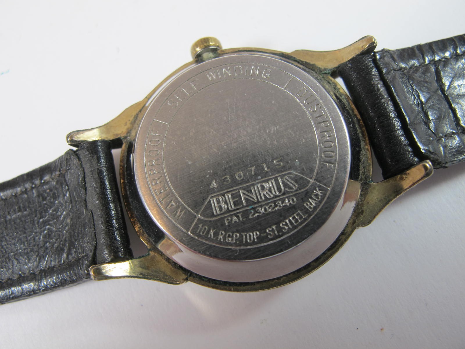 BENRUS MENS VINTAGE GOLD PLATED WATERPROOF SELF WINDING WITH WIND INDICATOR
