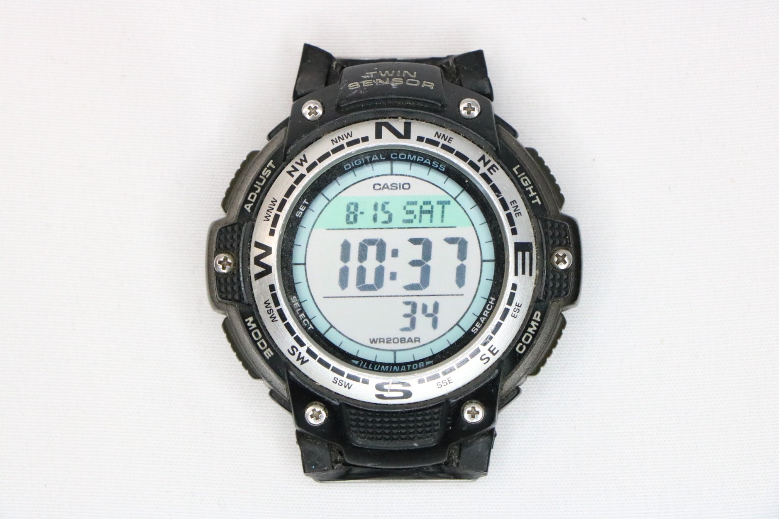 Vintage CASIO PRO TREK PRT-40 Twin Sensor Digital Watch Working Band Broken