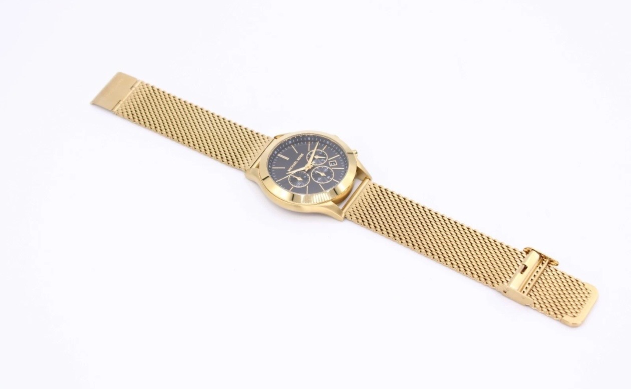 MICHAEL KORS 44MM MK9057 Slim Runway Black Dial Gold-Tone Men’s Watch
