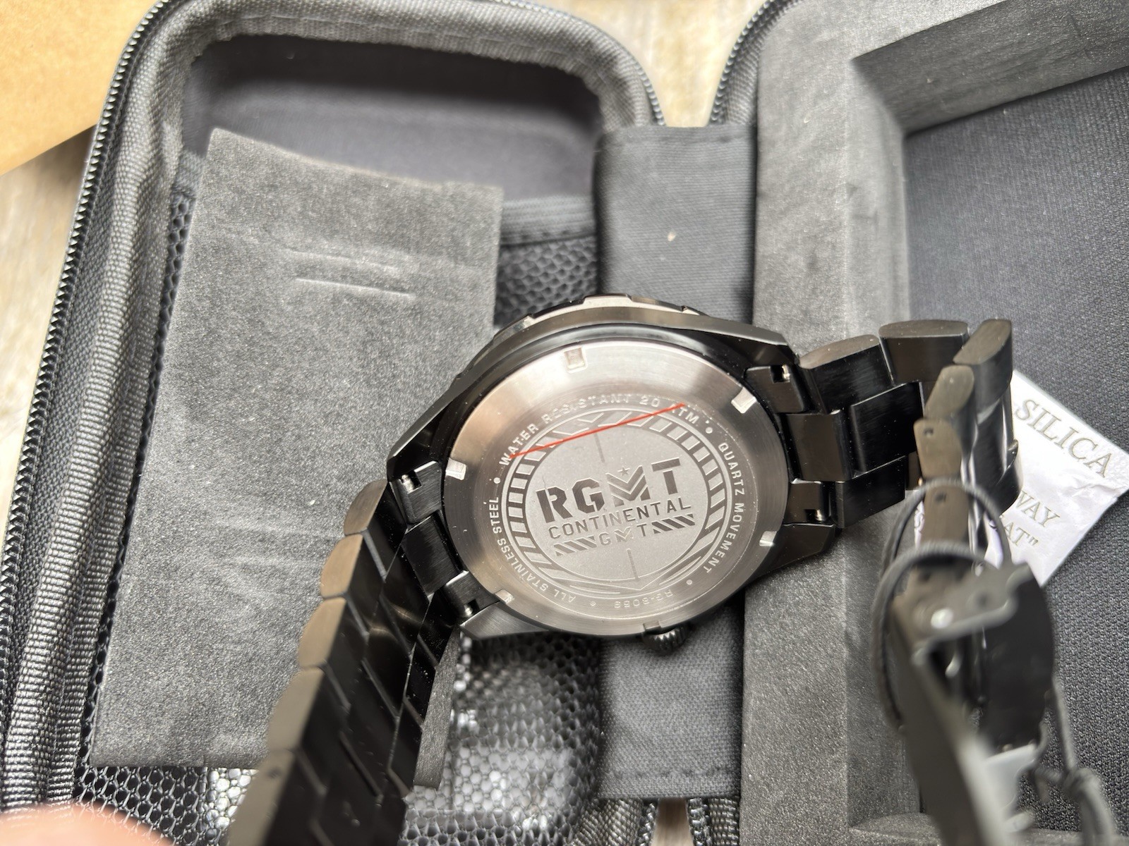 RGMT Continental GMT – Stealth Black. Swiss GMT Movement. free display stand