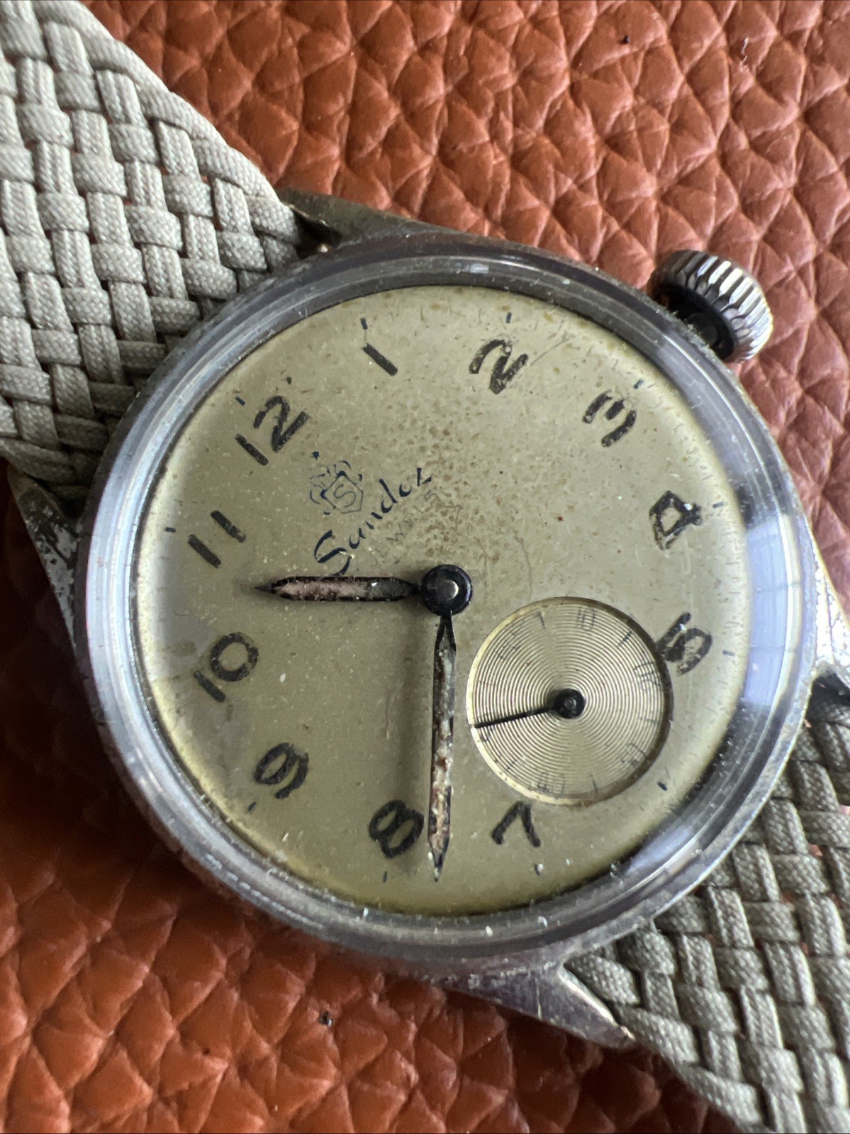 Vintage Men’s Sandoz Military Watch 17J Cal 200 30.5mm Running