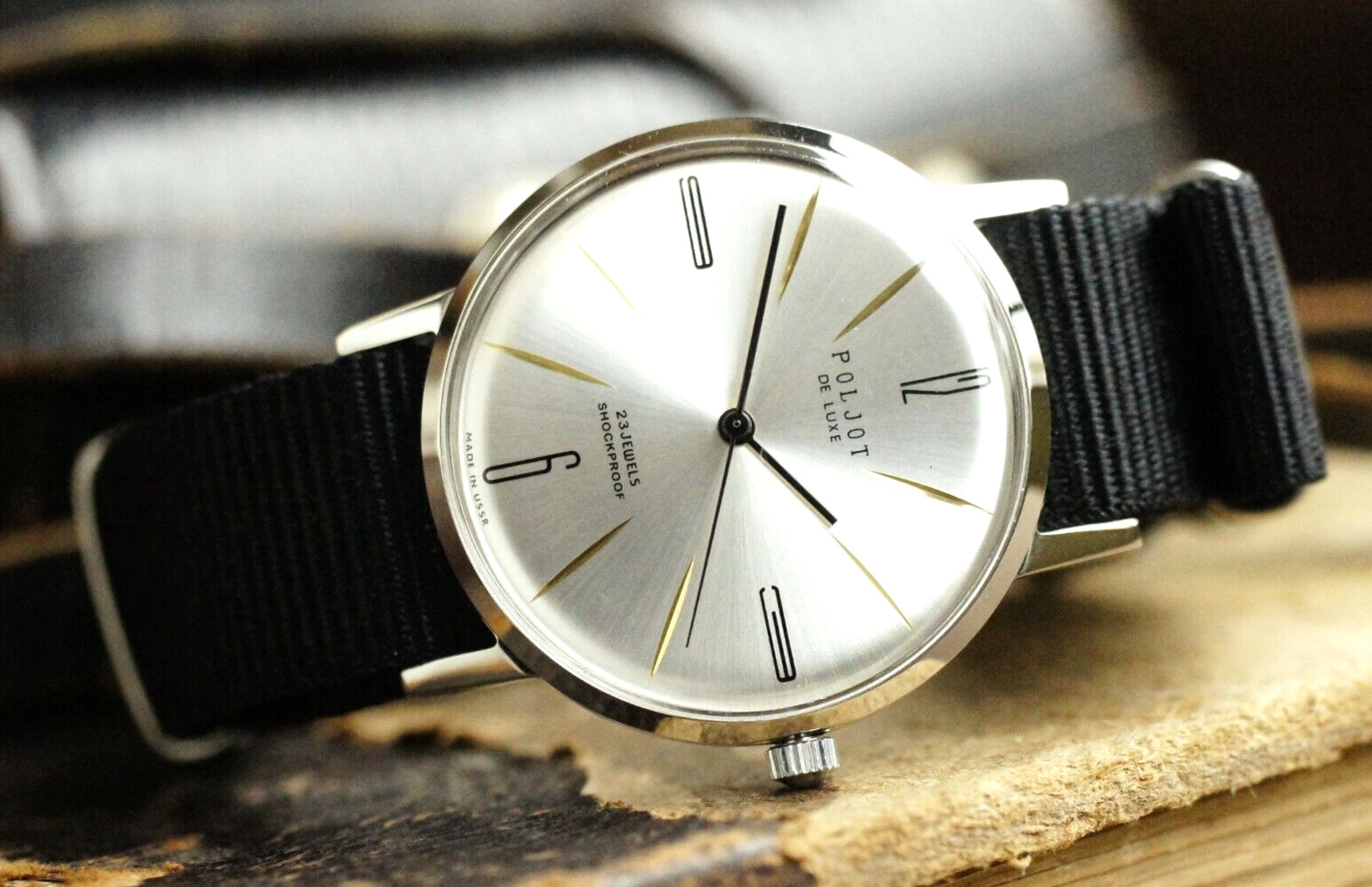 POLJOT De Luxe Ultra SLIM Mechanical Watch leather strap Men’s Vintage