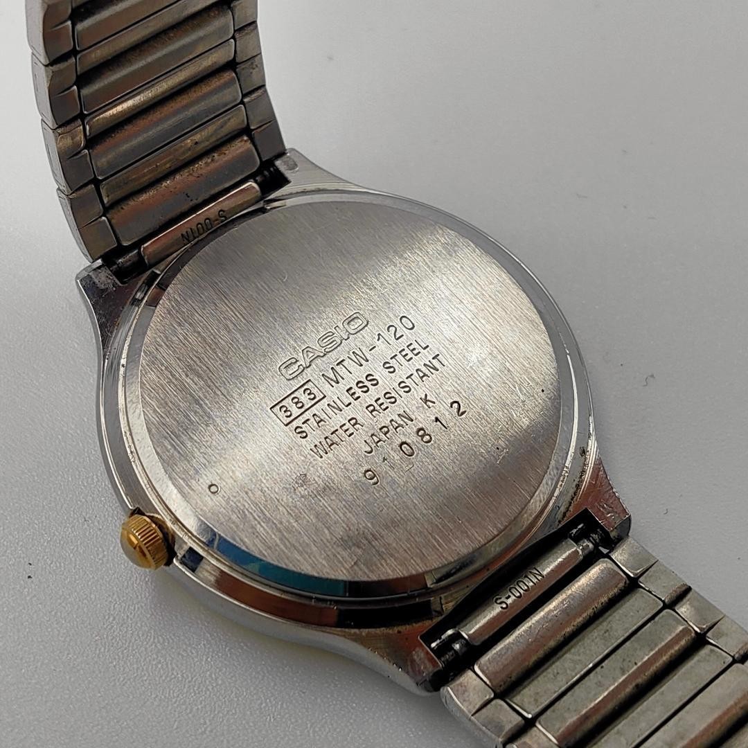 JUNK FOR PARTS Casio ARGENT MTW-120 Day Date Quartz Watch Dead battery | Japan