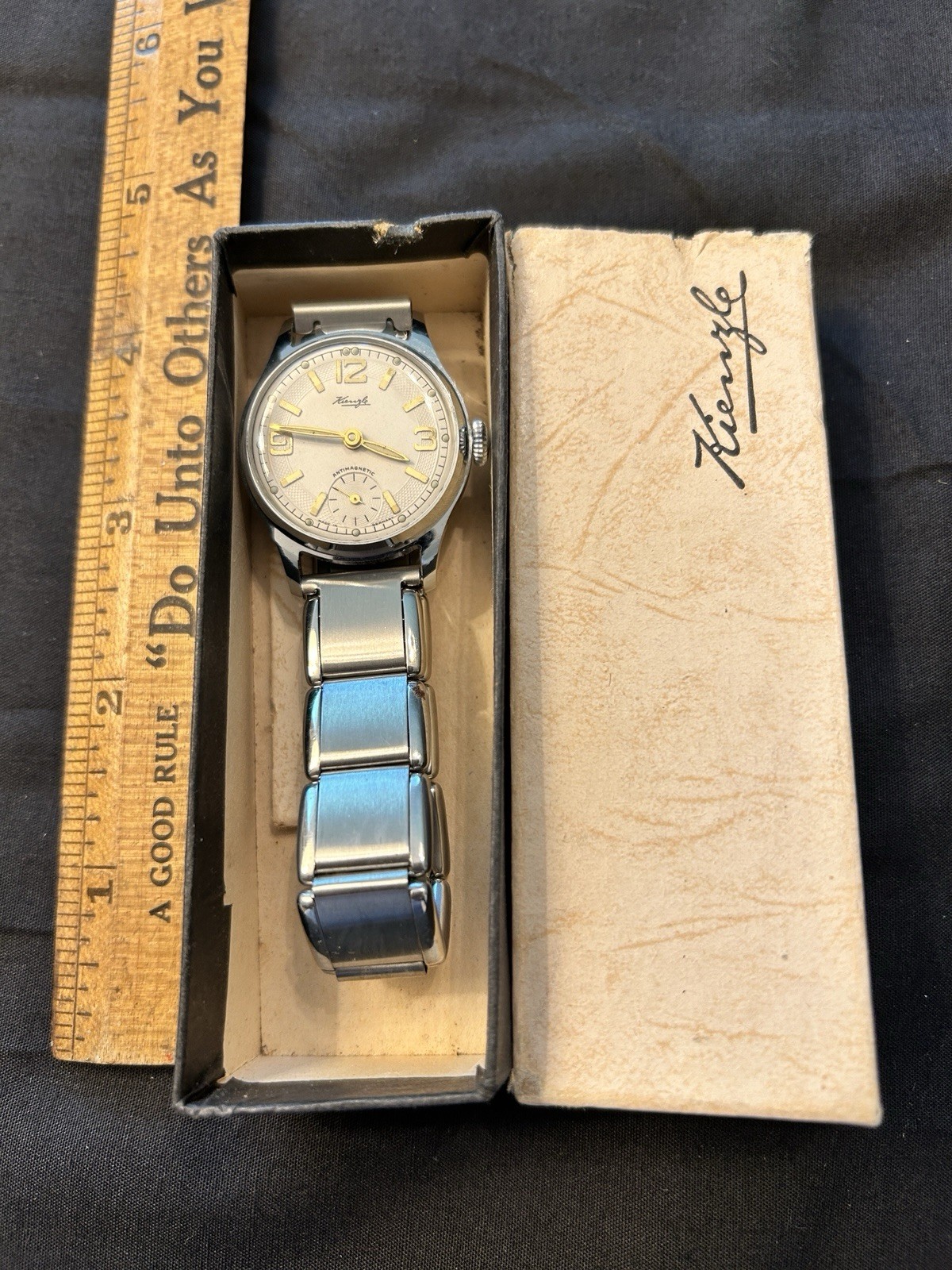 Vintage 1950s Kienzle Antimagnetic German Manual Wind Watch Small Seconds