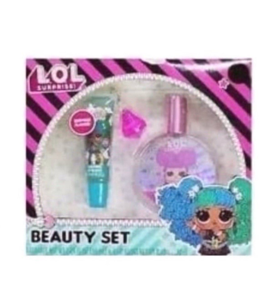 New 2pc Girls Fragrance, Flavored Lip Gloss, Keychain Charm, Watch