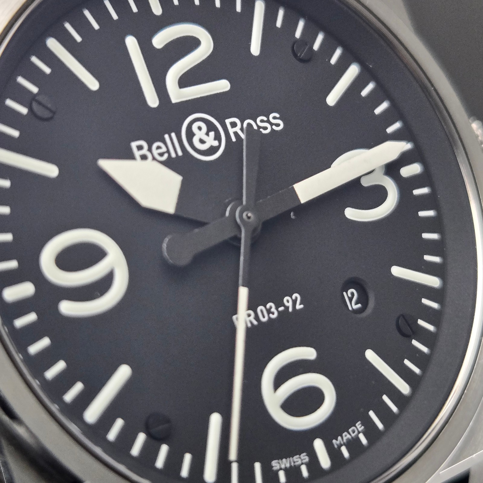 Bell & Ross BR03-92-S Aviation Military Date Men’s Watch Black Dial Case 42mm US
