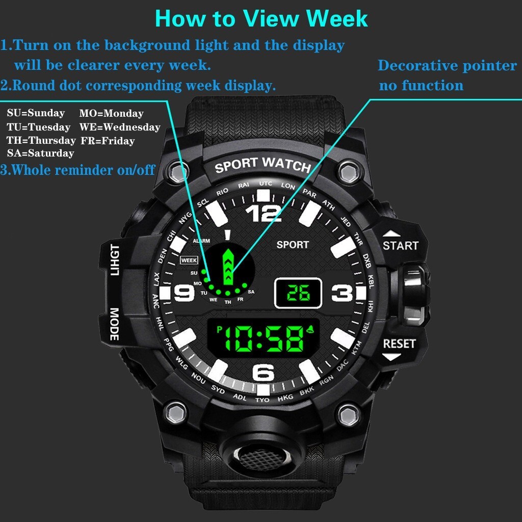Men’s Watch Waterproof Electronic Watch Luminous Waterproof Sports Wristwatch