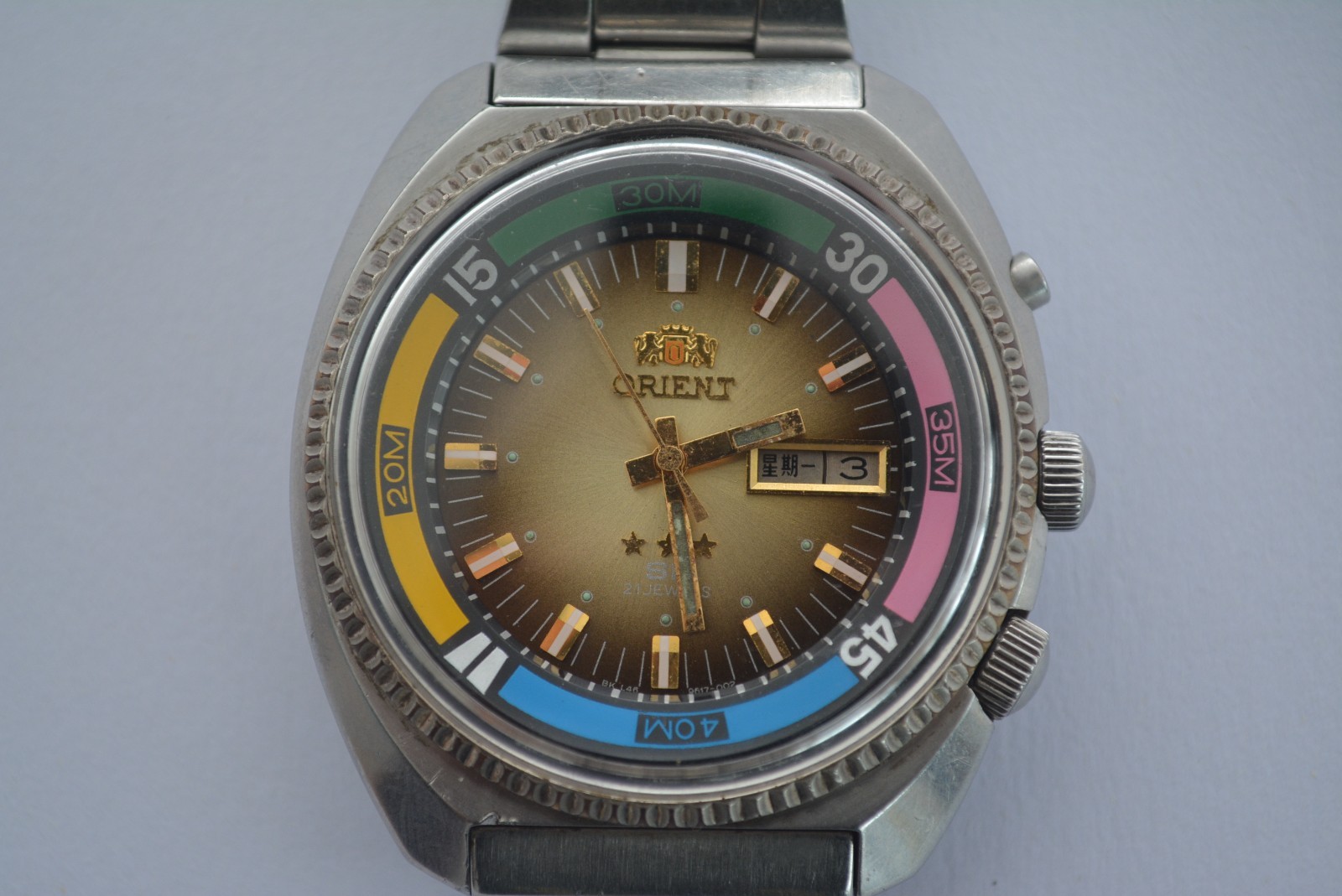 Japan Automatic Watch Orient watch 21 JEWELS Original Dial SK 80years vintage