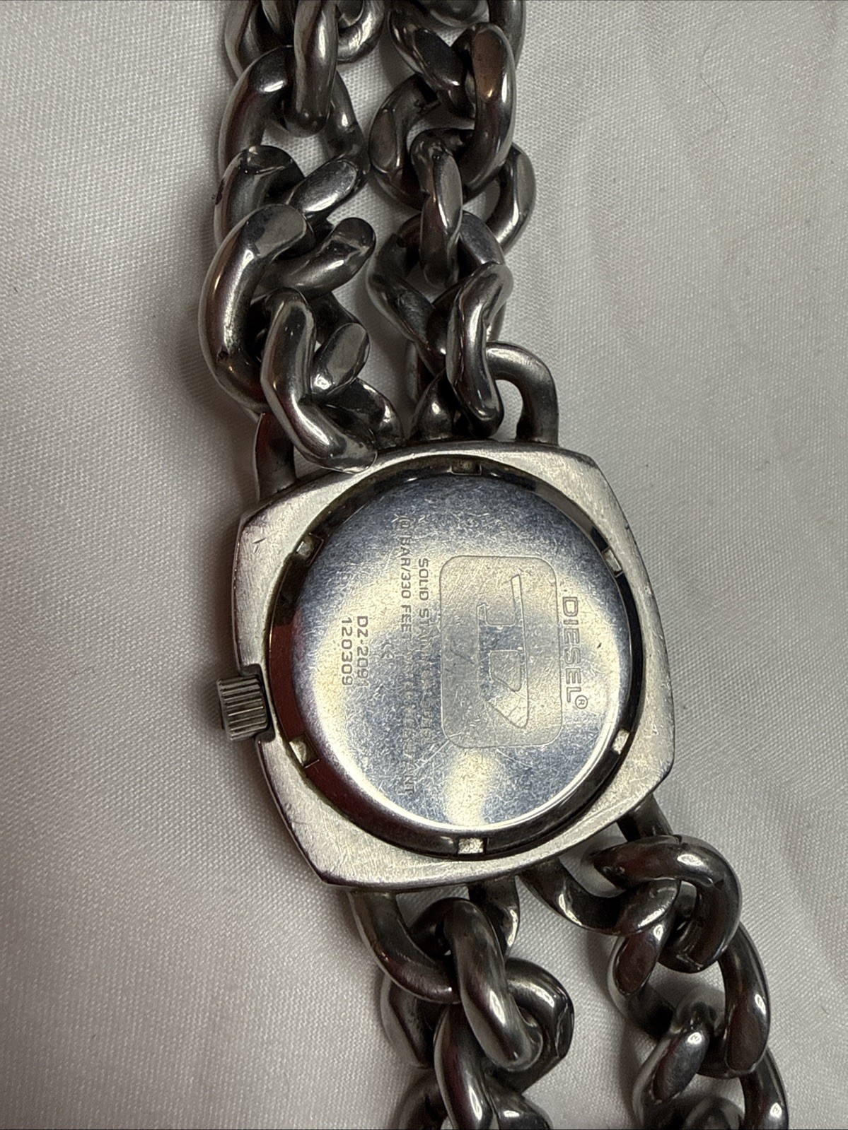 Vintage Diesel DZ-2091 Dual Chain Quartz Watch Japan 10 Bar Lug To Lug 7”