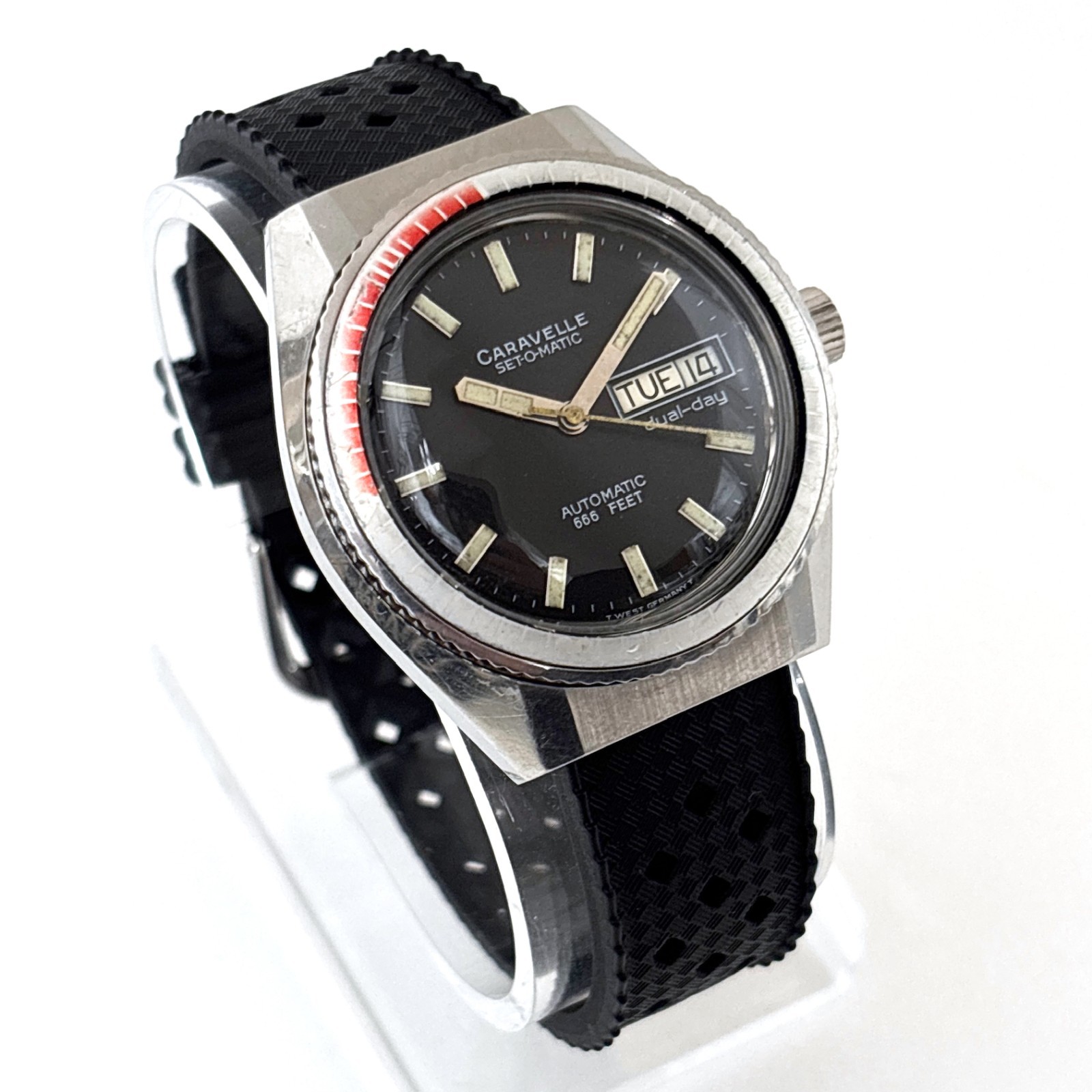 Vintage 1979 Caravelle Devil Diver Automatic 38mm Ghost Bezel 666ft West Germany