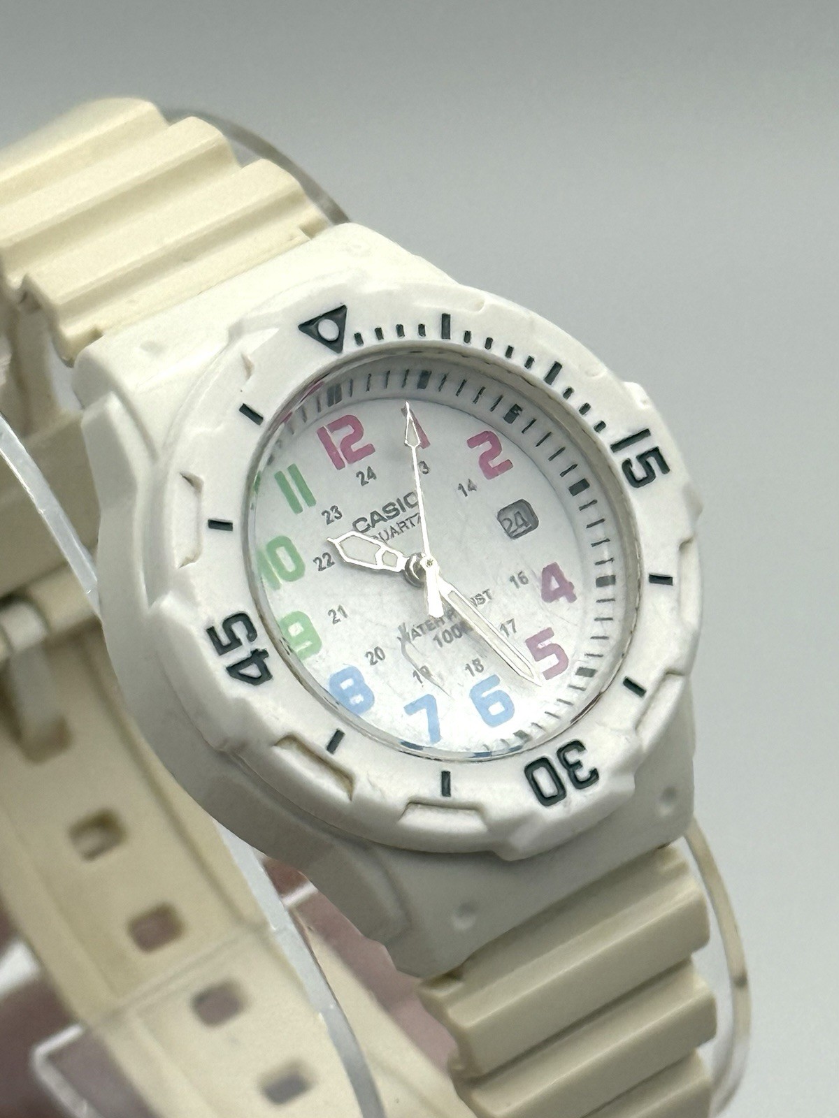 Casio LRW-200H White Multicolor Dial Analog Quartz Watch Water Resist Women’s