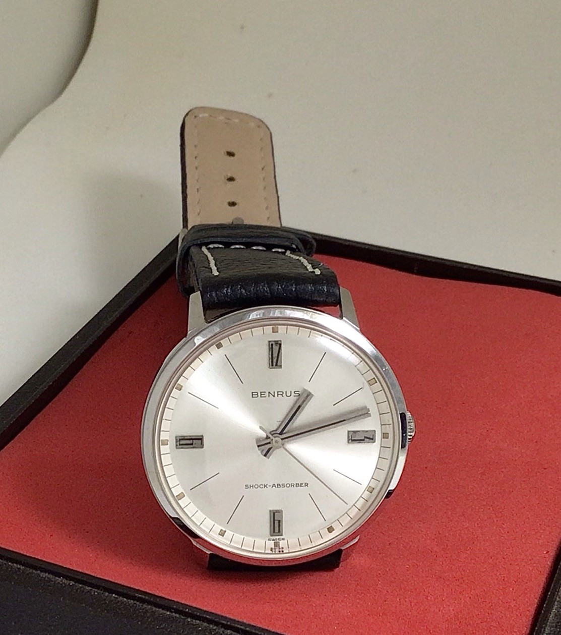 Vintage BENRUS SHOCK-ABSORBER Mod. DR2L6,Cal.ETA 2370,17J,Ca.1960s, Working.