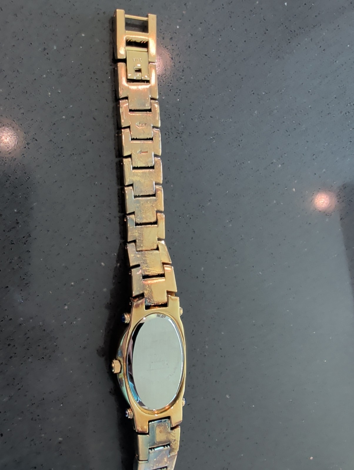 Nolan Miller Glamour Collection Gold Tone Clear Crystal Watch Needs Battery Q153