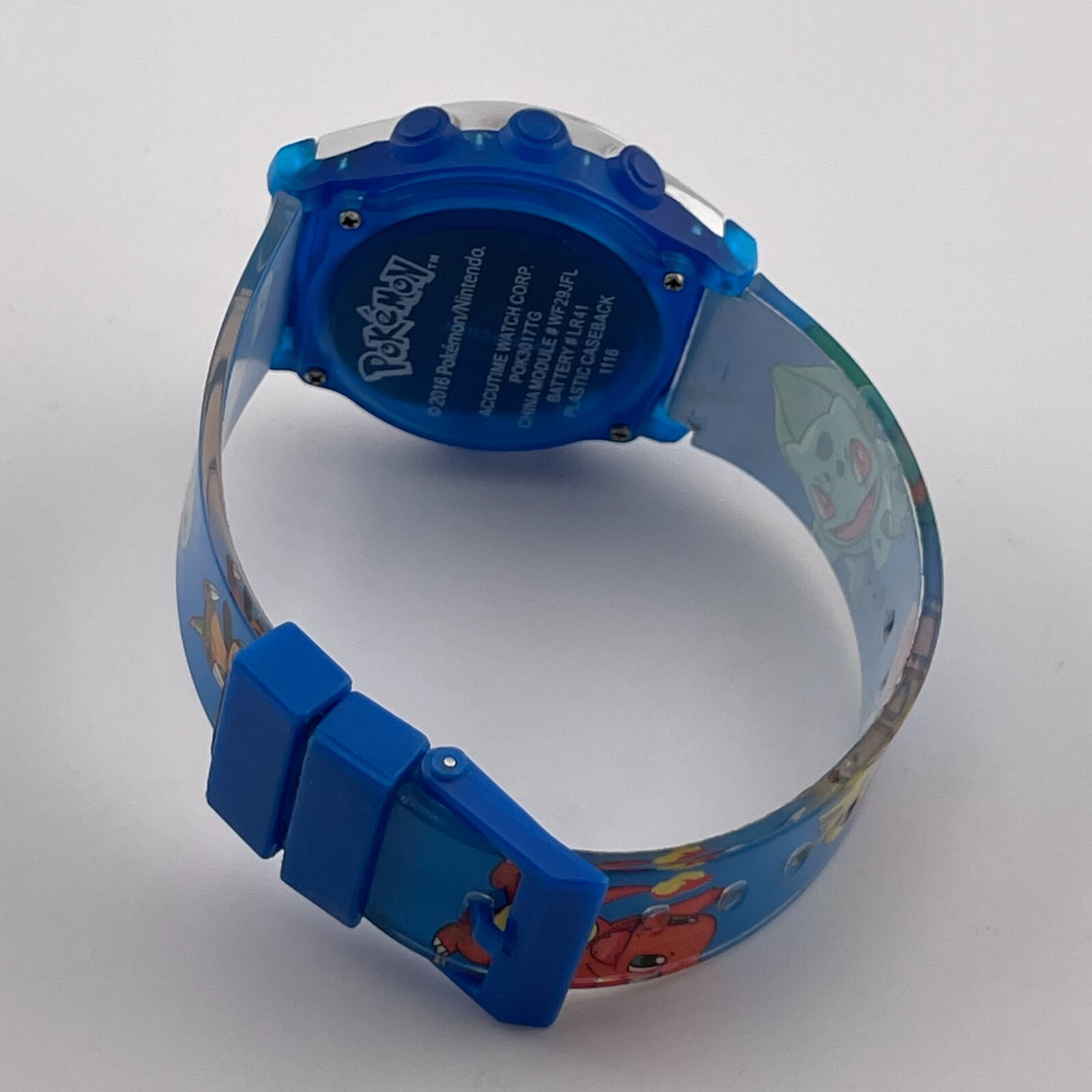 Pokemon Digital Watch Month Date 36mm Case Ash & Pikachu Gen 1 & 6 Starters Band