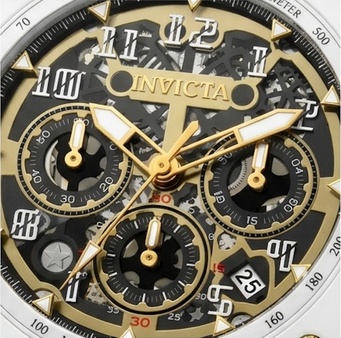 Invicta Racing Vaulthan 69651 Skeleton Chronograph Men’s 44mm White Orange