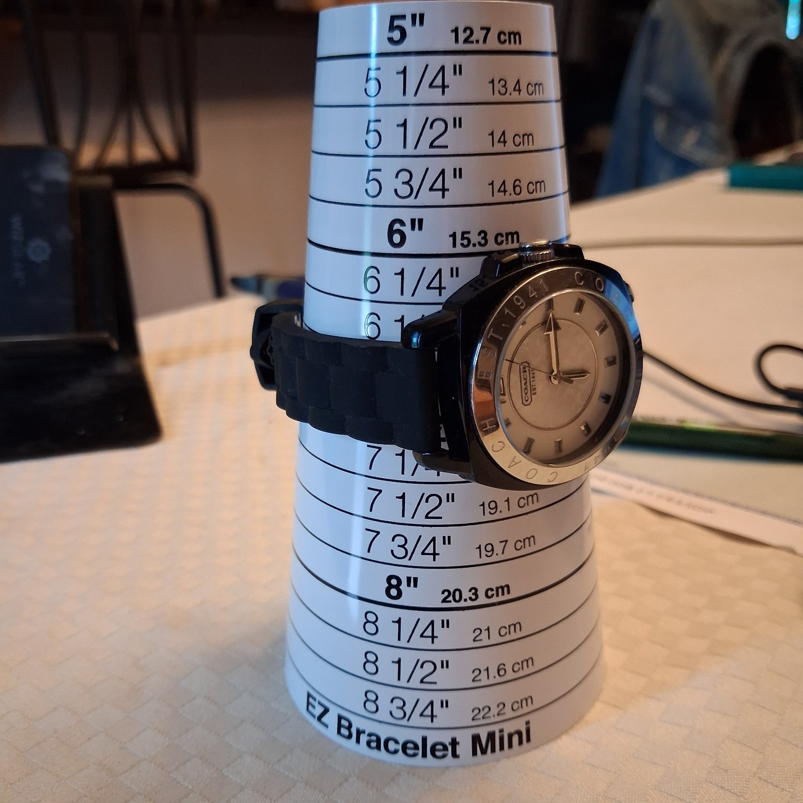 COACH CA.09.7 Ladies Boyfriend Watch Black and Silver Silicone Rubber Band