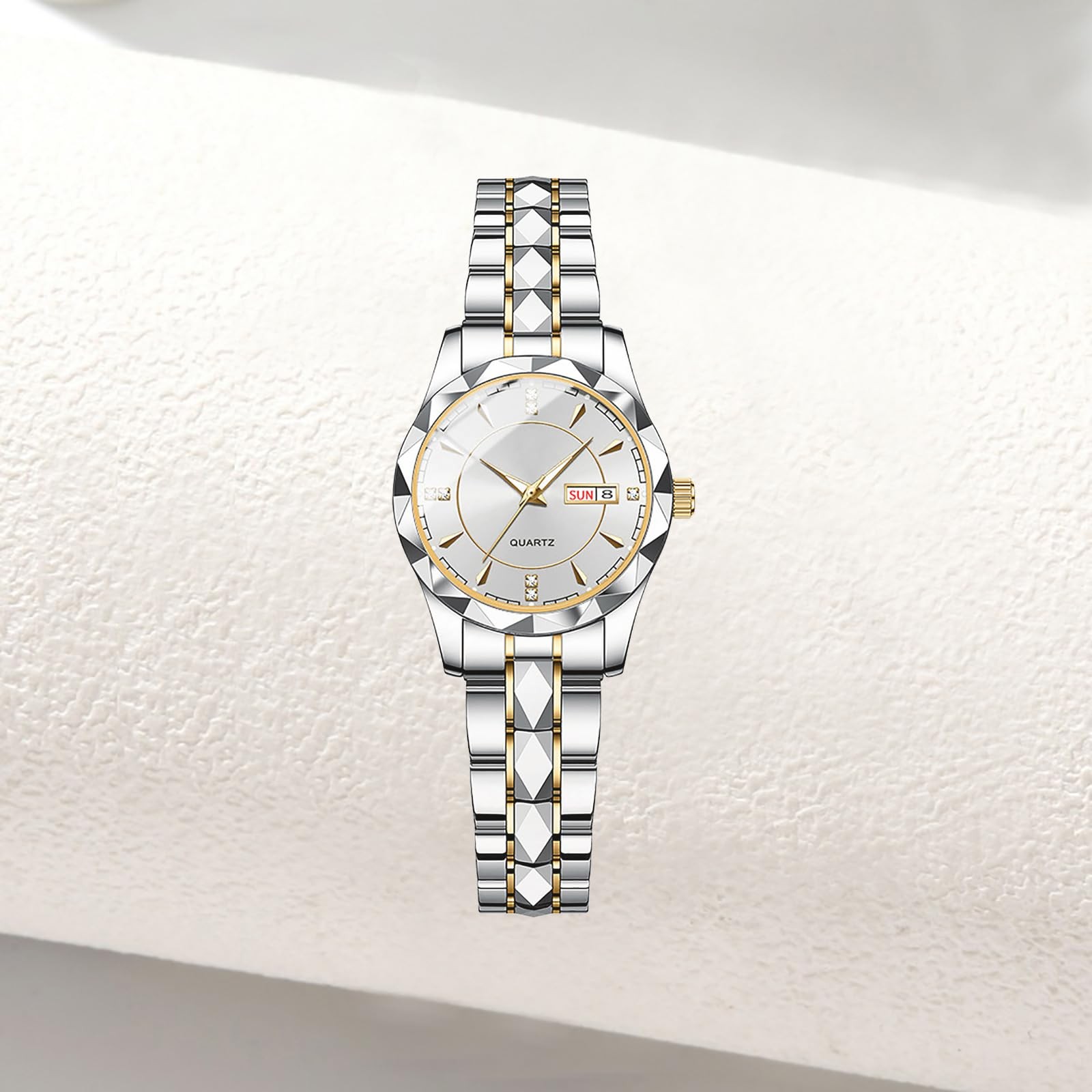 Classic Business Ladies Wrist Watch Luxury Waterproof Calendar Stainless Stee…