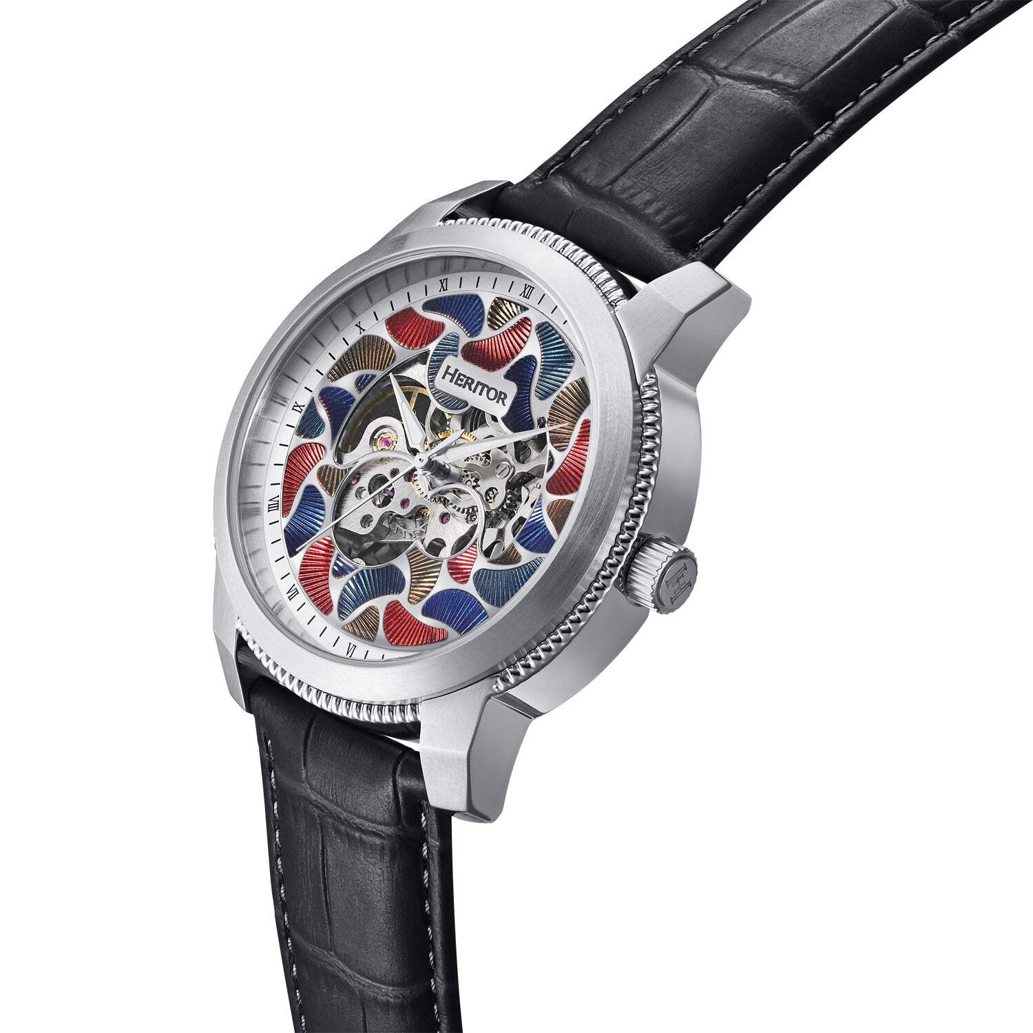 Heritor Emmanuel Semi Skeleton Custom Dial 45mm Wristwatch HERHS3701