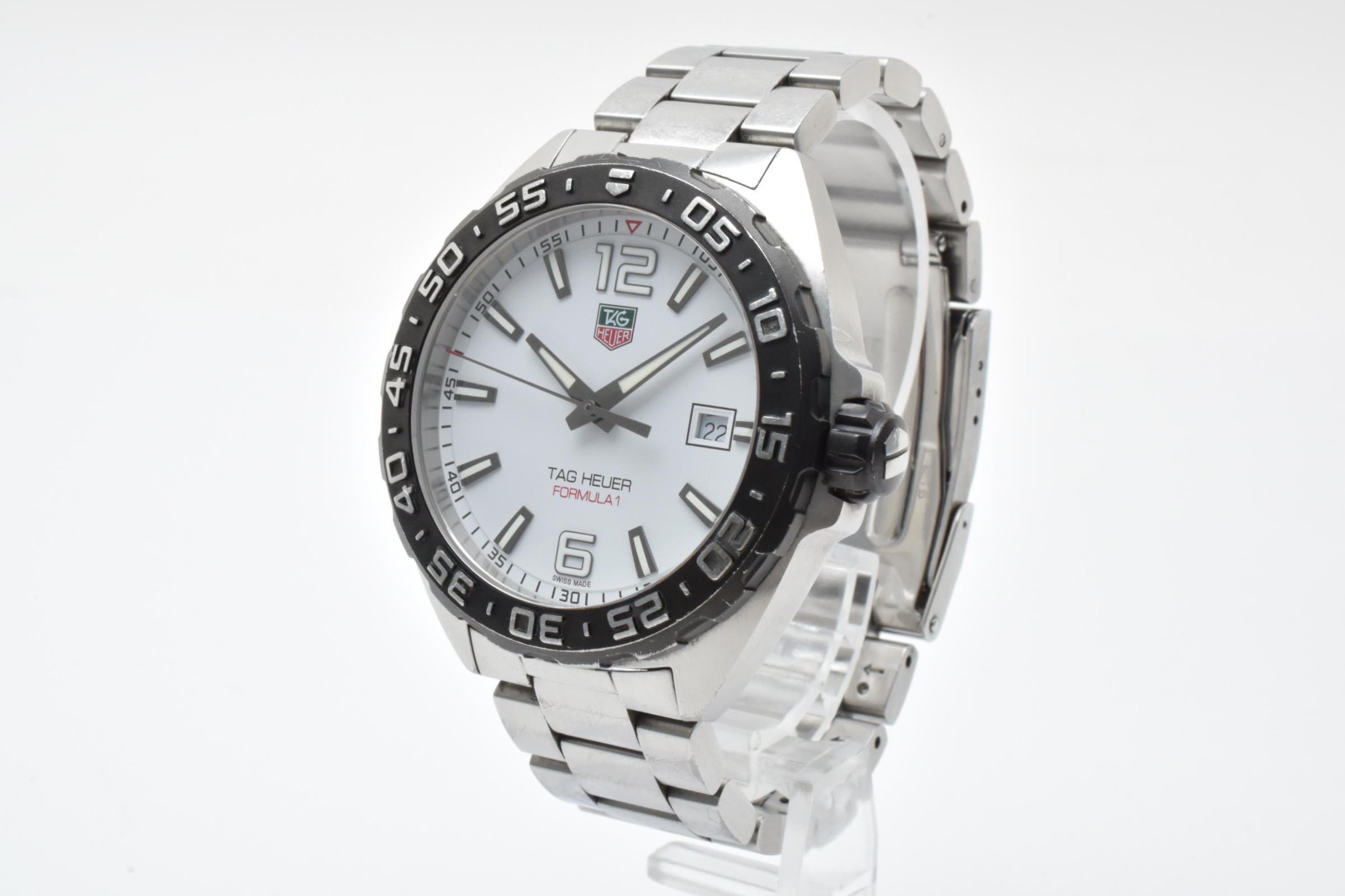 [Exc+5] Tag Heuer Formula 1 WAZ1111 White Dial Date Quartz Men’s Watch