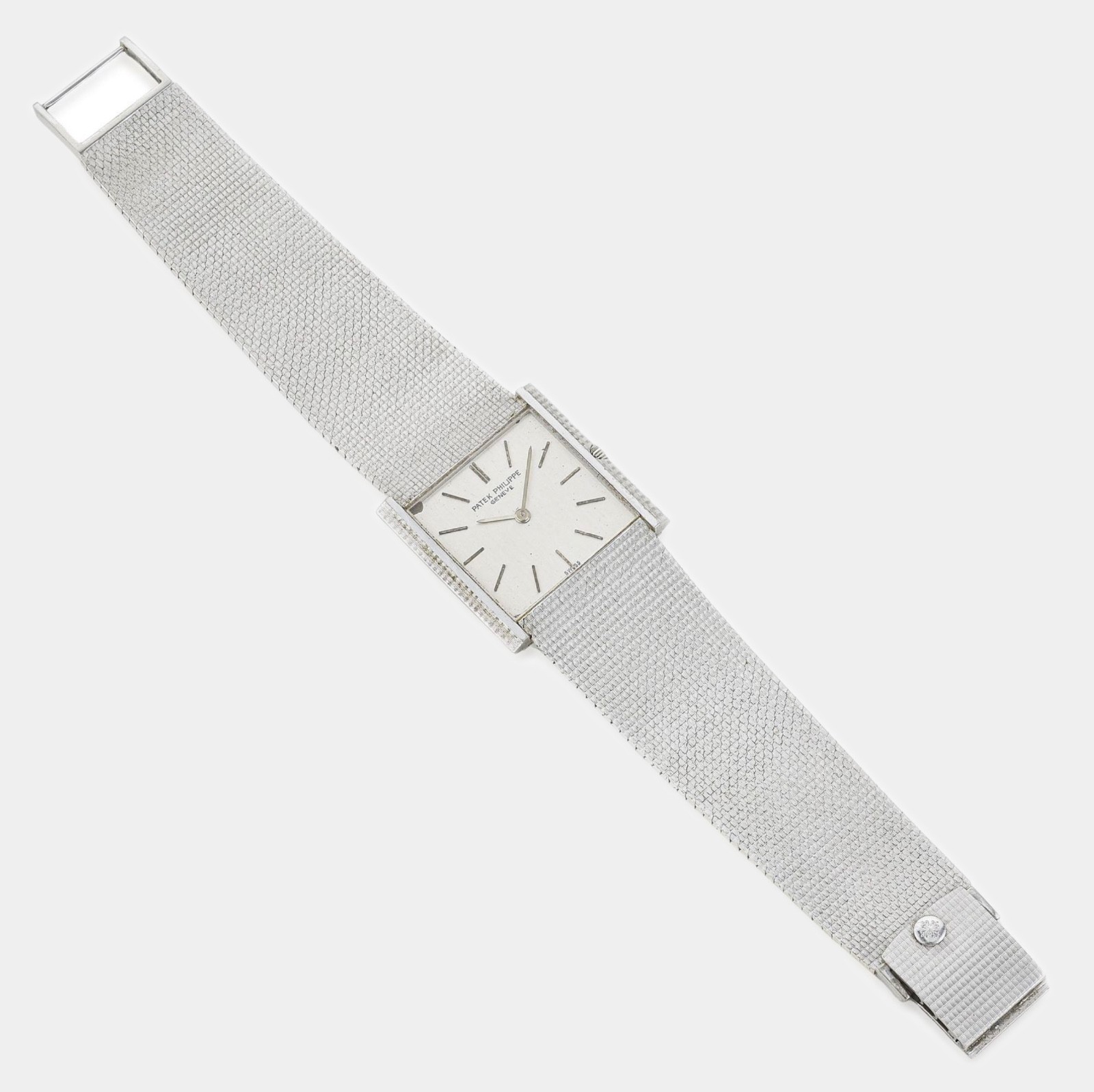 1970s Men’s Patek Philippe 18K White Gold watch with Hobnail finish REF. 3494
