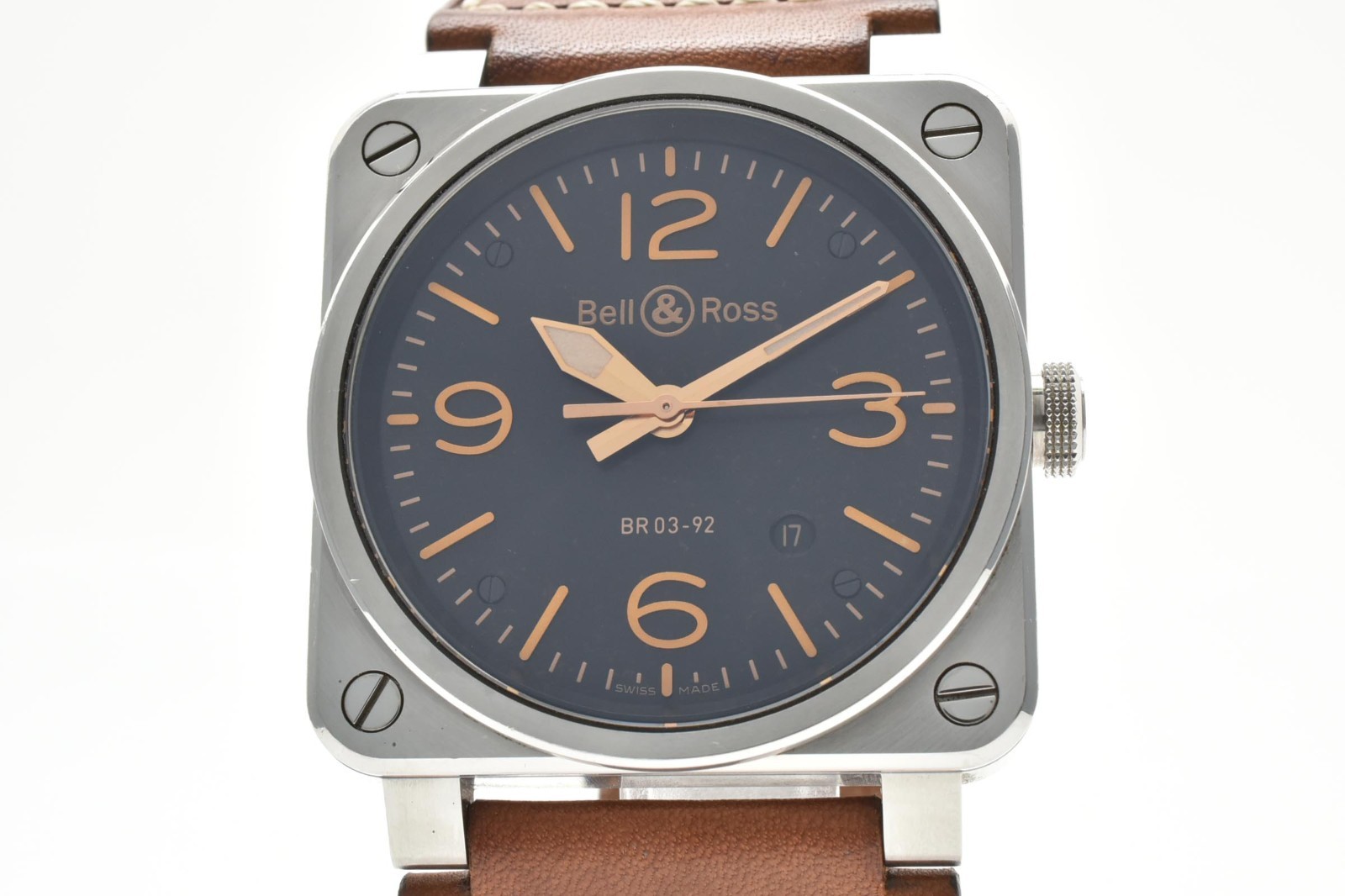 [N MINT] Bell & Ross Golden Heritage BR03-92 Goldenheri-Ca Auto Black Dial Watch