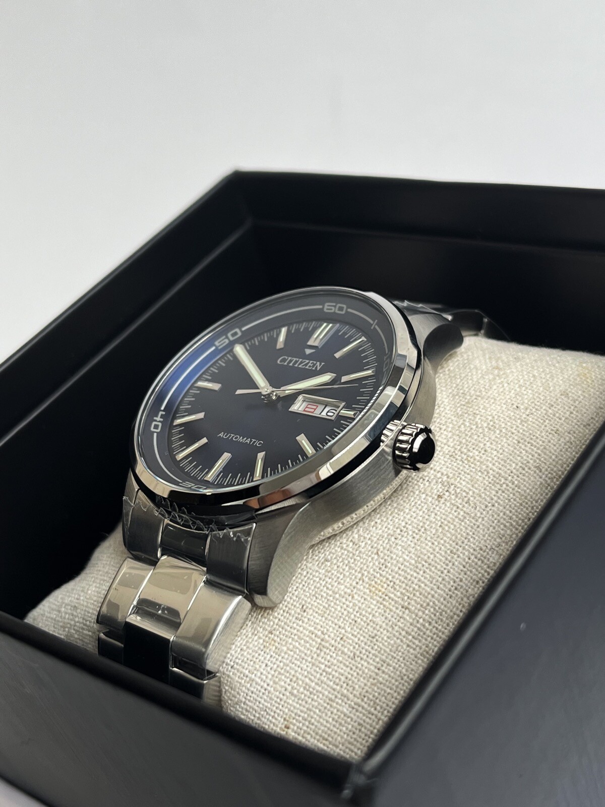 New! Citizen Automatic Watch NH8400-87L Kanji English Day & Date Blue Dial